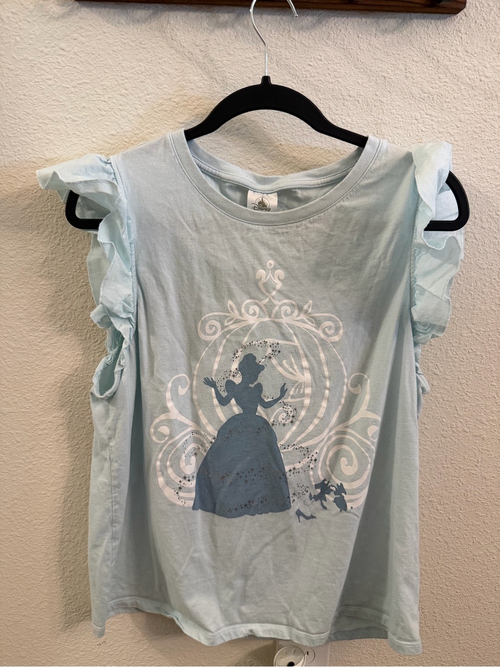 Disney Cinderella Light Blue Ruffle Sleeve Princess Tank Top